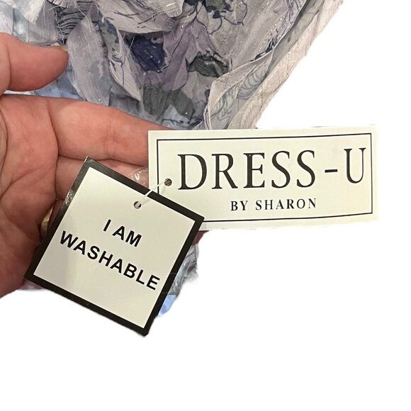 90's U Dress By Sharon Sleeveless Purple Metallic Thread Ruffled Top New Large - Picture 9 of 12